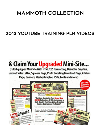 2013 Youtube Training PLR Videos – Mammoth Collection digital download